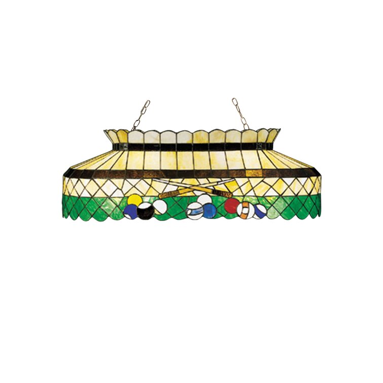 Billiards stained deals glass light fixture